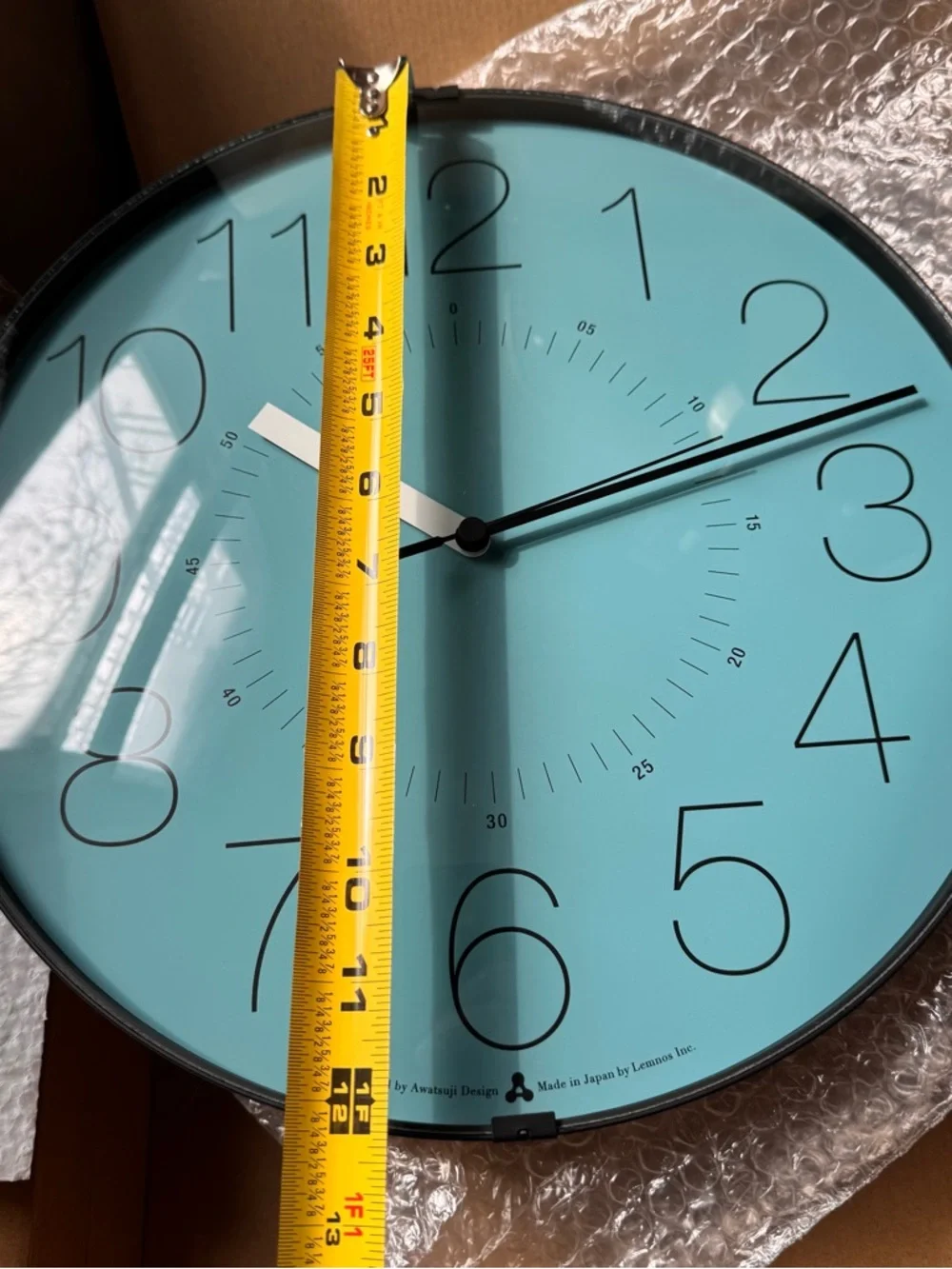 MOMA exclusive Lemnos Cara Awa Wall Clock turquoise made in Japan NWT